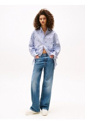 Jeans Azul Tommy Girl Amplios De Talle Bajo Tommy Jeans