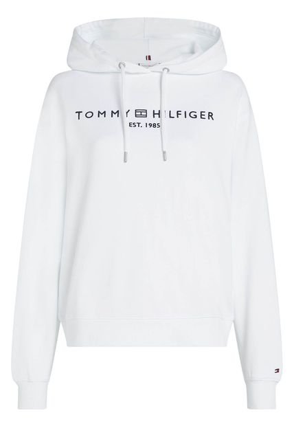 Buzo Blanco Con Capota De Corte Regular Tommy Hilfiger