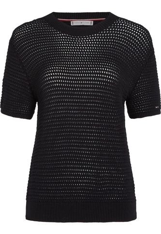 Saco Negro Tejido De Croché Con Punto Pointelle Tommy Hilfiger Tommy Hilfiger