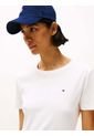 Camiseta Blanca De Cuello Redondo Con Corte Slim Tommy Hilfiger de Tommy Hilfiger