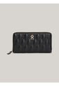 Billetera Negra De Cuero Acolchada Con Cremallera Tommy Hilfiger de Tommy Hilfiger