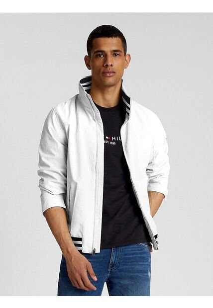 Chaqueta Blanca Con Logo Y Cierre De Cremallera Tommy Hilfiger
