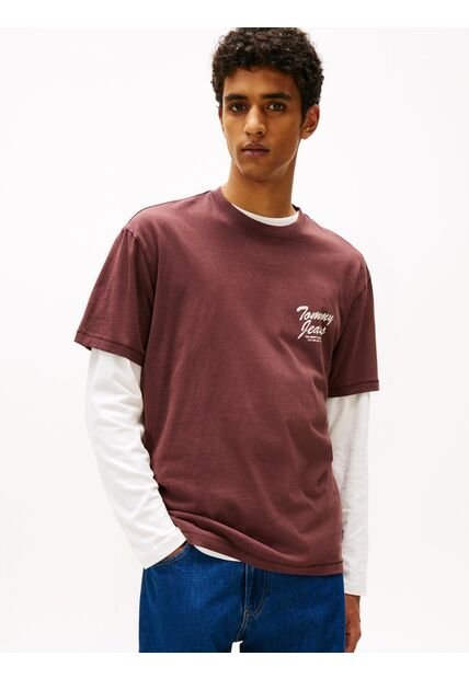 Camiseta Vino De Cuello Redondo Con Gráfico Tommy Jeans
