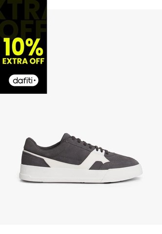 Tenis Gris Con Mezcla De Texturas Tommy Hilfiger Tommy Hilfiger