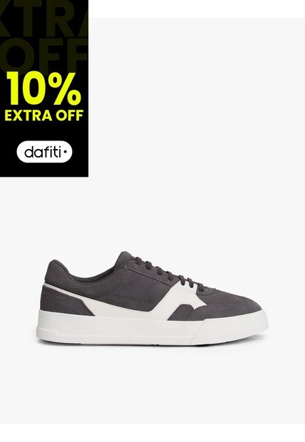 Tenis Gris Con Mezcla De Texturas Tommy Hilfiger
