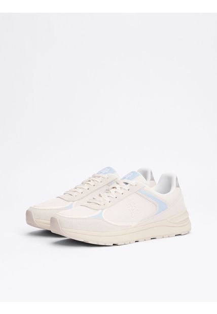 Tenis Blanco Con Mezcla De Texturas Tommy Hilfiger