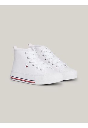 Tenis Altas Con Cordones Niña Blanco Tommy Hilfiger