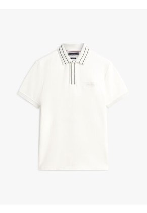 Polo Blanco De Corte Regular Con Logo Tommy Hilfiger