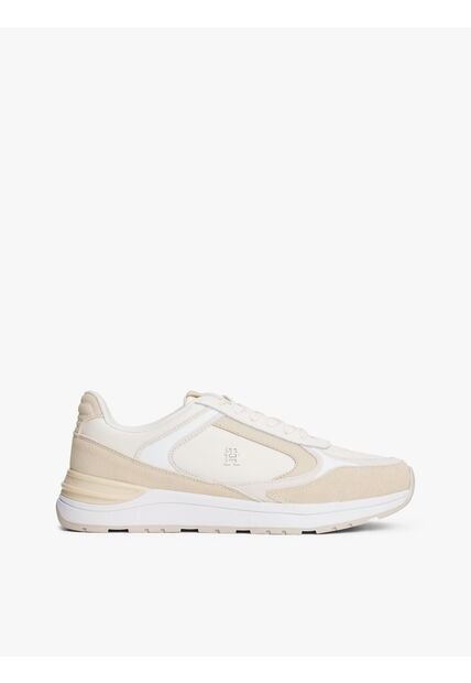 Tenis Beige Casual Fashion Runner En Cuero Tommy Hilfiger