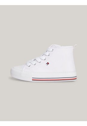Tenis Altas Con Cordones Niña Blanco Tommy Hilfiger