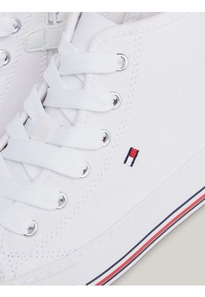 Tenis Altas Con Cordones Niña Blanco Tommy Hilfiger