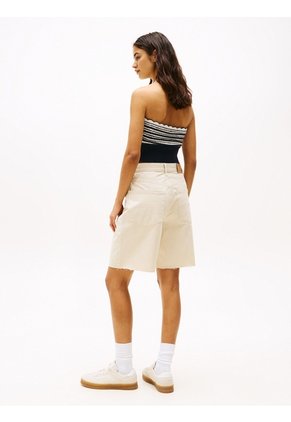 Bermudas Beige Amplias De Talle Alto Tommy Jeans