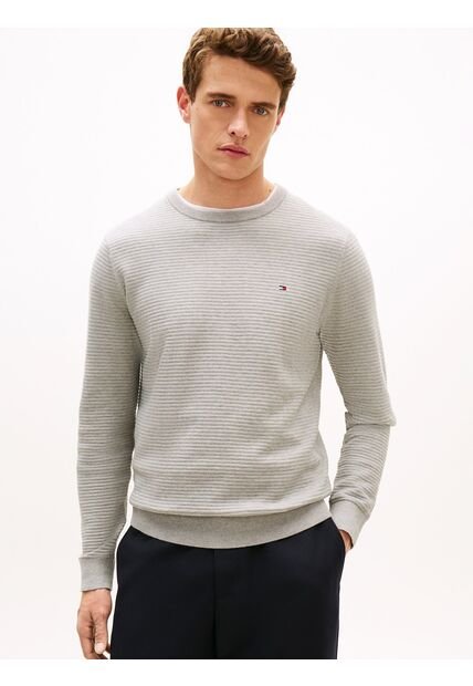 Saco Gris De Punto Texturizado Tommy Hilfiger