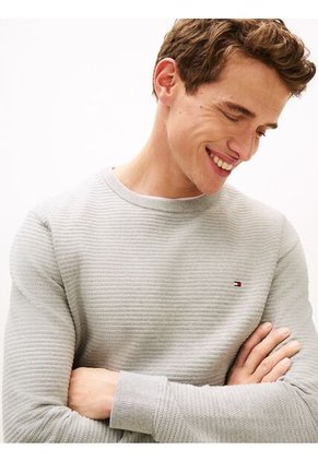 Saco Gris De Punto Texturizado Tommy Hilfiger