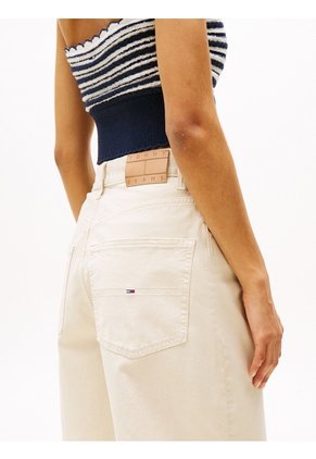 Bermudas Beige Amplias De Talle Alto Tommy Jeans