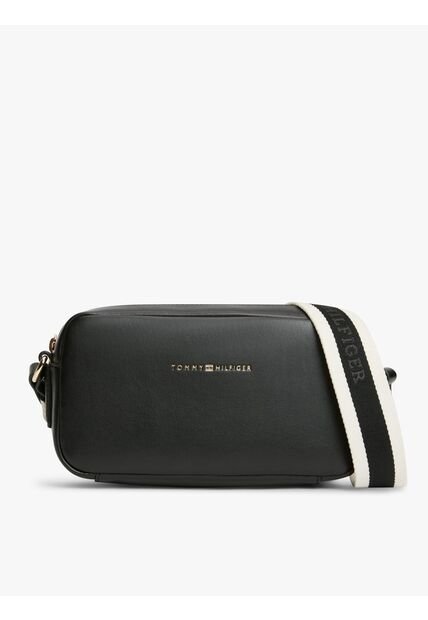 Bolso Negro Cruzado Essential Con Logo En Bajo Relieve Tommy Hilfiger