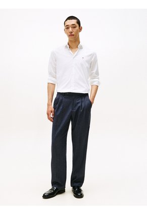 Camisa Blanca Flex Poplin De Corte Slim Tommy Hilfiger