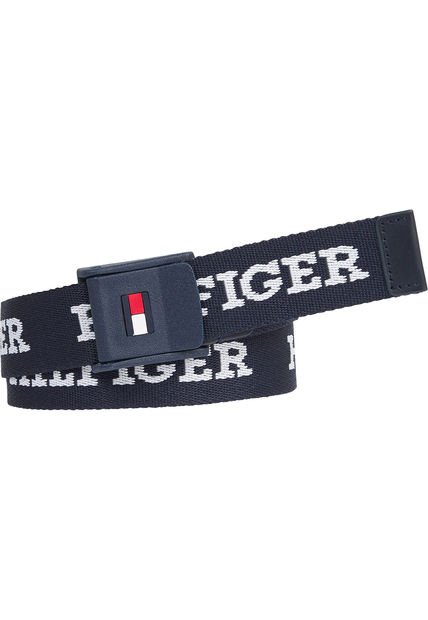 Cinturón Blanco Textil Trenzado De Niños Tommy Hilfiger