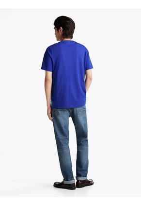 Camiseta Azul De Cuello Redondo Con Bolsillo Tommy Hilfiger