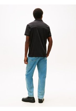 Polo Negro De Corte Regular De Cierre De Cremallera De 1/4 Tommy Hilfiger