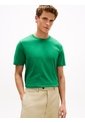 Camiseta Verde De Cuello Redondo Con Logo Bordado Tommy Hilfiger de Tommy Hilfiger