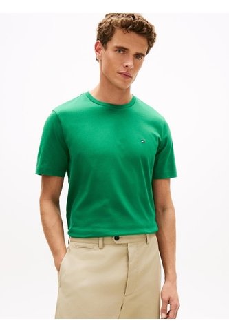 Camiseta Verde De Cuello Redondo Con Logo Bordado Tommy Hilfiger Tommy Hilfiger