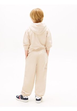 Joggers Beige De Felpa Con Logo Ondulante Tommy Hilfiger
