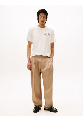 Camiseta Blanca De Cuello Redondo Con Logo Gráfico Tommy Hilfiger