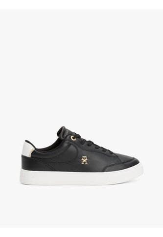 Tenis Negro En Cuero Con Monograma TH Tommy Hilfiger Tommy Hilfiger
