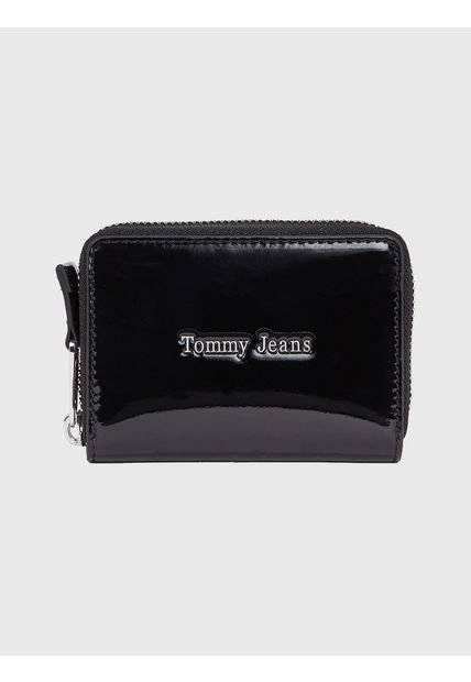 Cartera Pequeña Acharolada Con Logo Mujer Negro Tommy Hilfiger