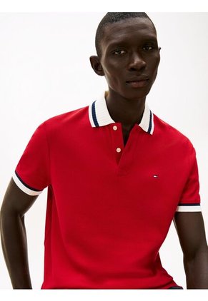 Polo Rojo De Corte Regular Con Logo Tommy Hilfiger