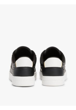 Tenis Negro En Cuero Con Monograma TH Tommy Hilfiger