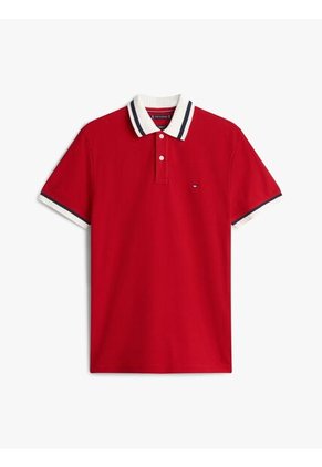 Polo Rojo De Corte Regular Con Logo Tommy Hilfiger