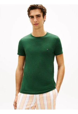 Camiseta Verde De Cuello Redondo Y Corte Extra Slim Tommy Hilfiger Tommy Hilfiger