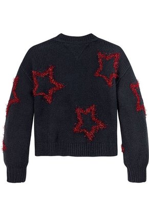 Saco Azul Niña Oscuro Tejido Holgado Con Estrellas Tommy Hilfiger