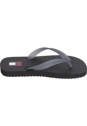 Sandalias Negro Con Suela Dentada Y Logo Tommy Hilfiger