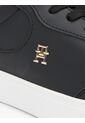 Tenis Negro En Cuero Con Monograma TH Tommy Hilfiger de Tommy Hilfiger