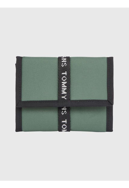 Cartera Plegable En Tres Partes Hombre Verde Tommy Hilfiger