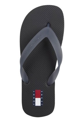 Sandalias Negro Con Suela Dentada Y Logo Tommy Hilfiger