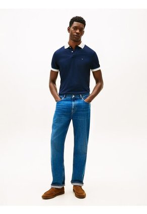 Polo Azul De Corte Regular Con Logo Tommy Hilfiger