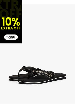 Sandalias Negro Con Logo En Jacquard Y Suela Dentada Tommy Hilfiger