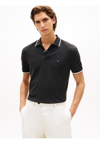 Polo Negro De Piqué Con Corte Regular Tommy Hilfiger Tommy Hilfiger