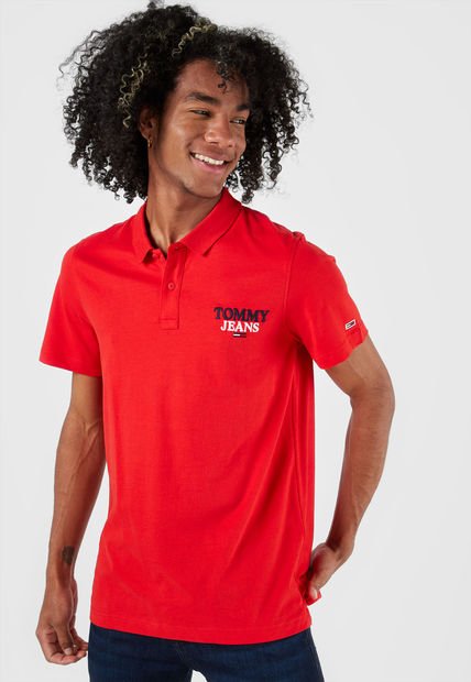 Camiseta Polo Rojo-Azul-Blanco Tommy Jeans