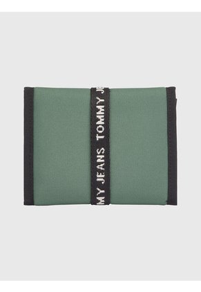 Cartera Plegable En Tres Partes Hombre Verde Tommy Hilfiger