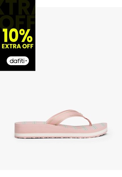 Sandalias Rosa Con Cuña Suela Dentada Tommy Hilfiger