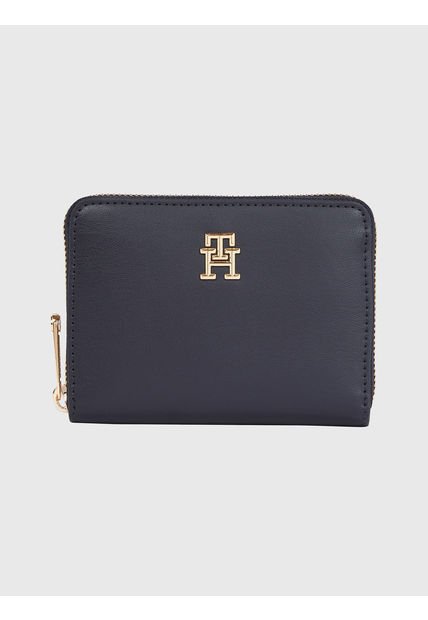 Billetera Azul Iconic Mediana Con Cierre Para Mujer Tommy Hilfiger