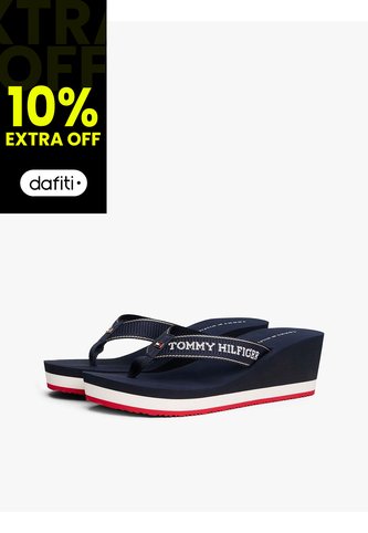 Sandalias Azul De Cuña Con Logo Esmaltado Tommy Hilfiger Tommy Hilfiger