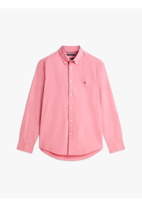 Camisa Rosada TH Flex Regular De Popelín Tommy Hilfiger