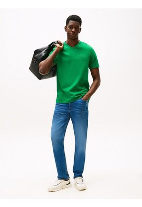 Camiseta Verde De Cuello En V Tommy Hilfiger