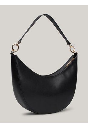 Bolso Negro De Hombro Con Monotipo Hilfiger Tommy Hilfiger